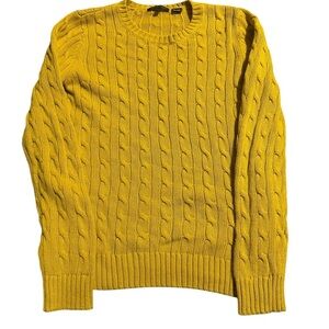 Golden rod Cable Knit womens Sweater 90s retro vintage-Small